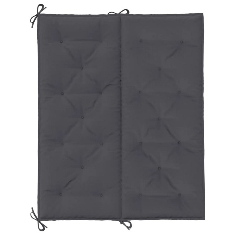 Claire 2Pc Outdoor Cushion For Bench, Tufted Oxford Fabric, Anthracite Gray, 47.2" W x 19.7" D