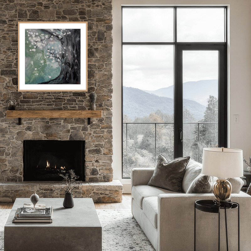 Nature Inspired "Luminous Roots" Canvas Wall Art By , 30" H x 30" W x 1.125" D, Framed Matted Print, Beige