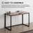 Sunjoy Bekircan 47.5" Modern Computer Desk Workstation with Wood Tabletop and Black Steel Frame for Home Office, Brown