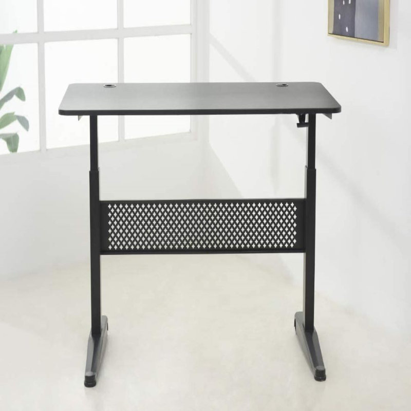 Adjustable Metal Base Standing Desk, Black