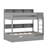 Bunk Bed Frame With Trundle And Storage Shelves, Solid Wood Floor Bunk Bed With Ladders And Guardrails-125124730-125124731