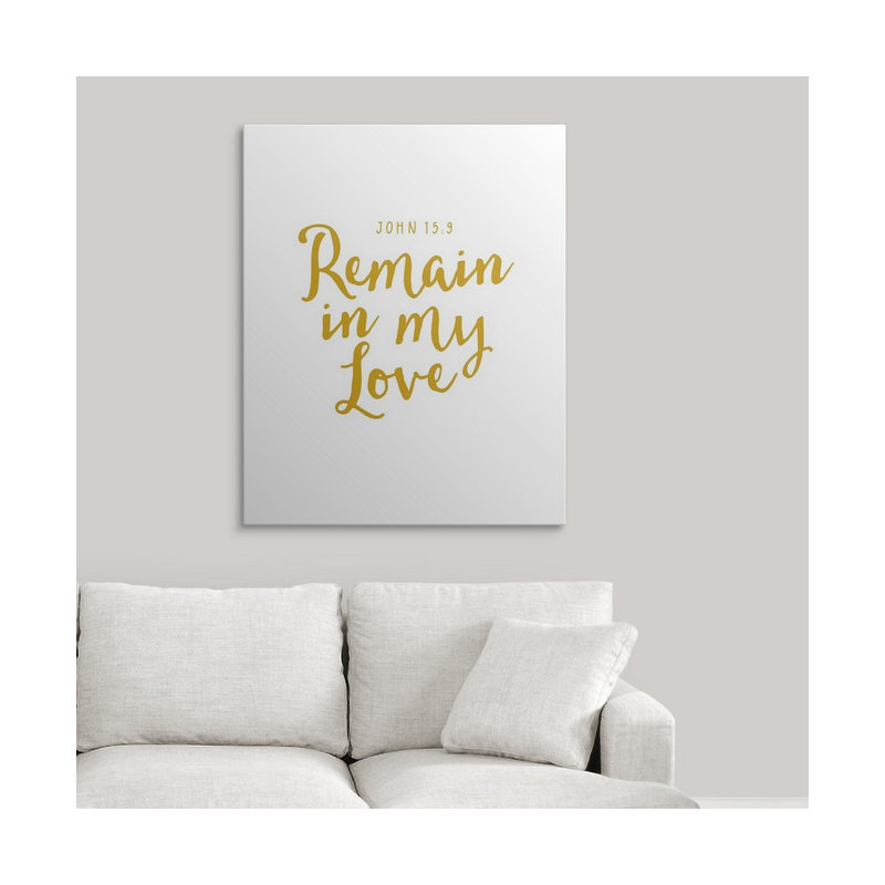 « john 15:9-scripture art », art textuel, H 20 po x l 16 po x P 1,5 po, Toile