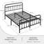 Metal Bed Frame with Vintage Headboard-69889966-92523741