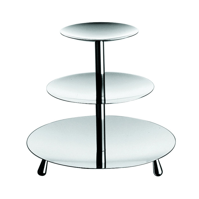 Petit support Giotto Petit-Four avec pieds et 3 couches - 6 pièces - Acier inoxydable