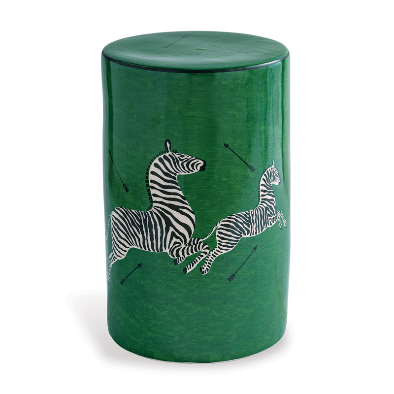 Scalamandre Porcelain Garden Stool, Green