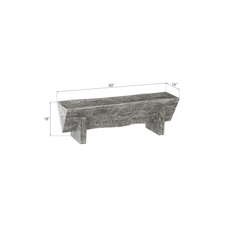 Wood Bench, Gray Stone
