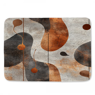Organic Shapes Bath Mat Abstract Bathroom Decor Shabby Chic