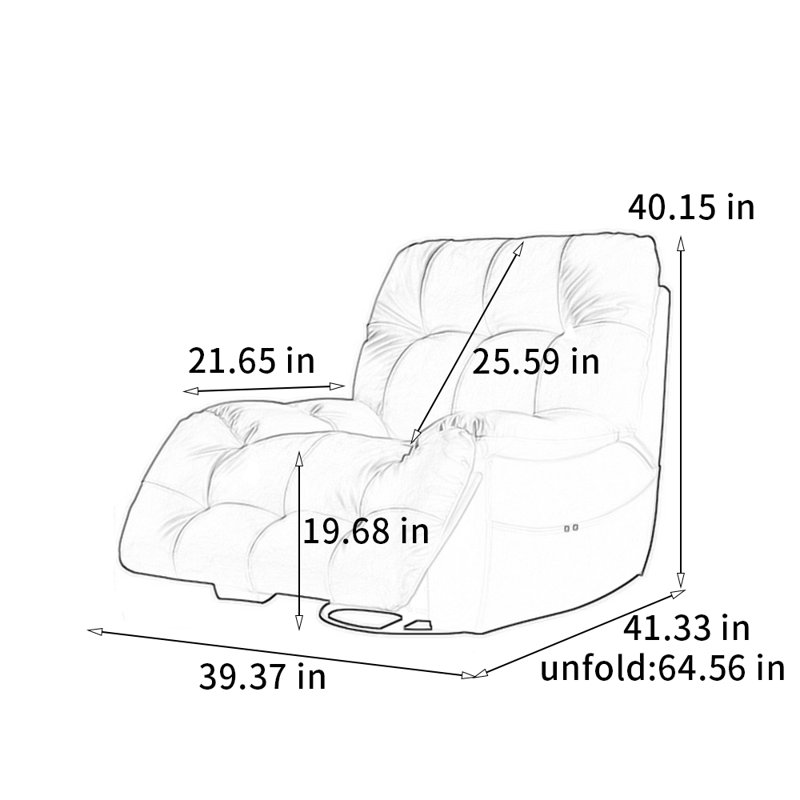Chaise berçante moderne haut de gamme réglable, Noir