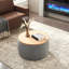 Repose-pieds rond avec rangement, 2 en 1, fonctionne comme table de bout et repose-pieds