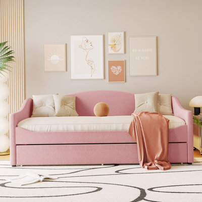 Upholstered Daybed with Light and Trundle