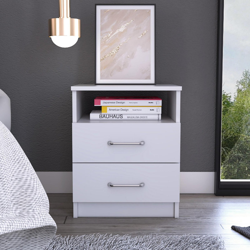 Table de chevet moderne et minimaliste, Blanc