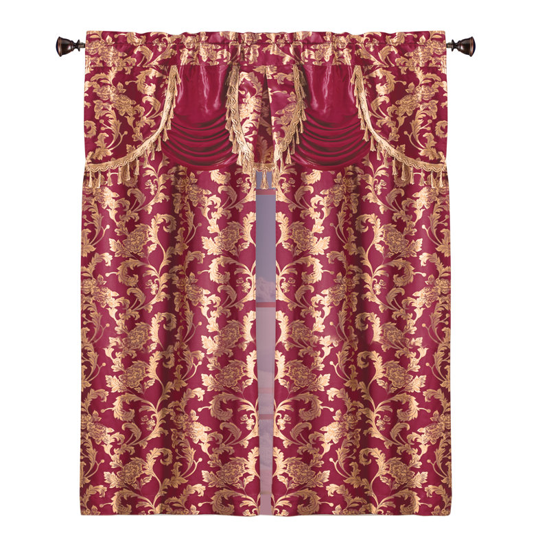 Paire de rideaux occultant en polyester Kenya, Bourgogne, l 54 po x L 63 po