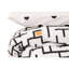 Ensemble de housse de couette 100% coton blanc / noir / orange-1037992283