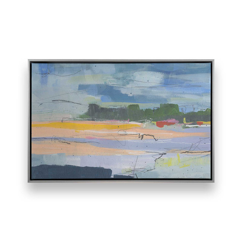 «Twilight's First Glow», reproduction sur toile, Cadre flottant en chrome poli, H 14 po x l 20 po x P 1,75 po
