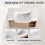 Meuble-lavabo mural 28 po avec lavabo en céramique blanche et porte à fermeture en douceur, emballage KD-559139684-559139685