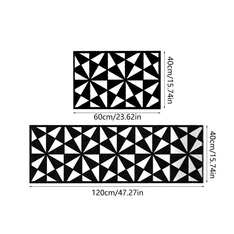  Ensemble de 2 tapis de cuisine antidérapants lavables antidérapants pour tapis, B