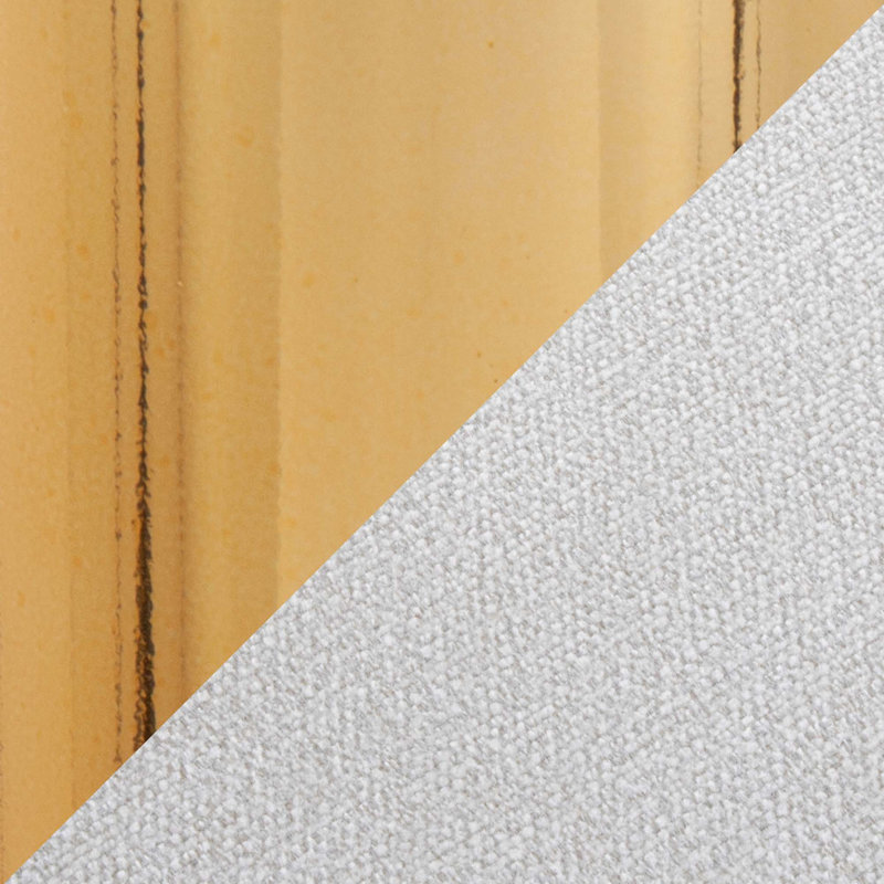 Ensemble de tabouret de bar pivotant contemporain avec revêtement en tissu, Blanc neige, Doré