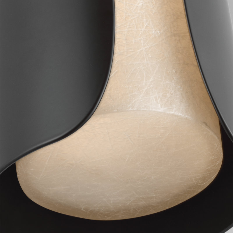 Anne-Marie Barton Armise 18" Sconce with Alabaster, 18" H x 5.25" W x 6.25" D, Matte Carbon