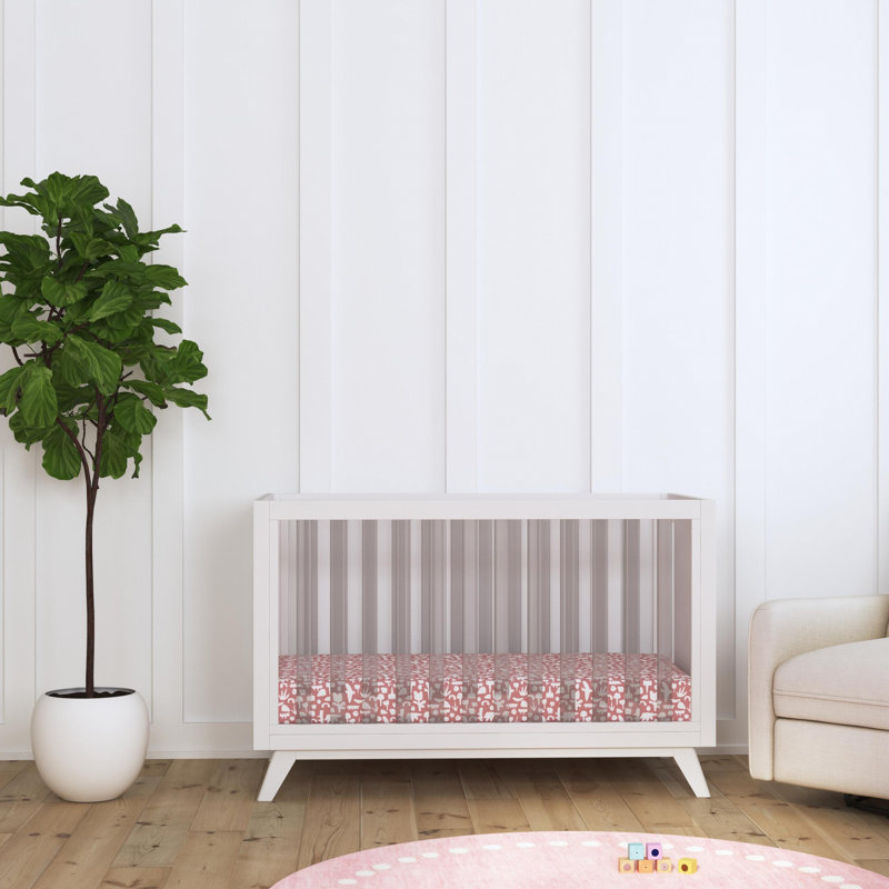 Otto 3-In-1 Convertible Crib, White/Acrylic