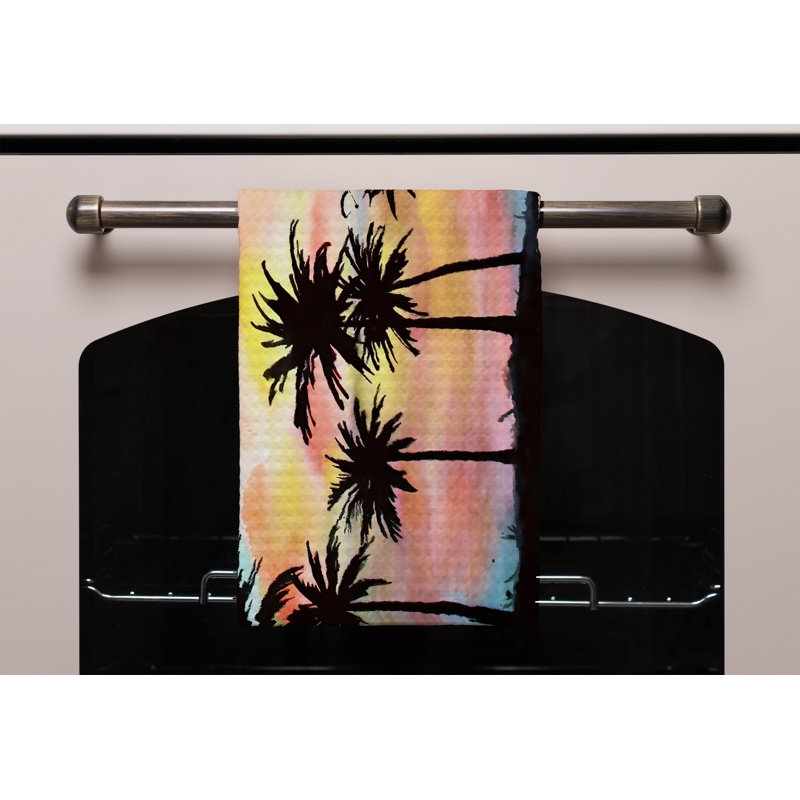 Cotton Floral Waffle Tea Towel Kitchen Towel