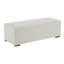 Simple long tabouret rectangulaire blanc, salon, chambre à coucher, entrée, matériau de peau, base silencieuse, palette de couleurs à faible saturation, dimensions ergonomiques, trépied en bois massif stable