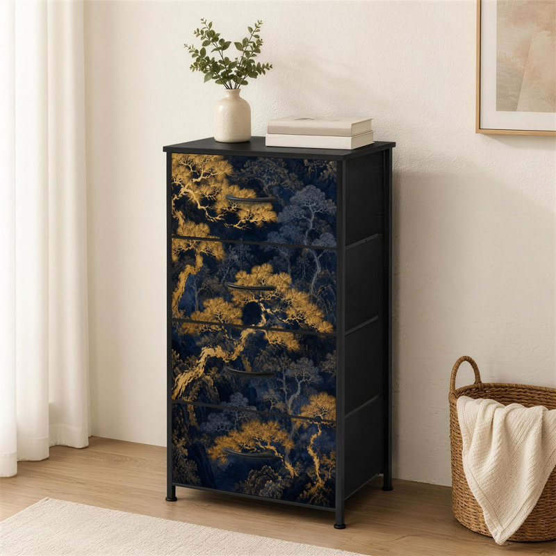 Petite commode à 4 tiroirs pour chambre à coucher Golden Tree
