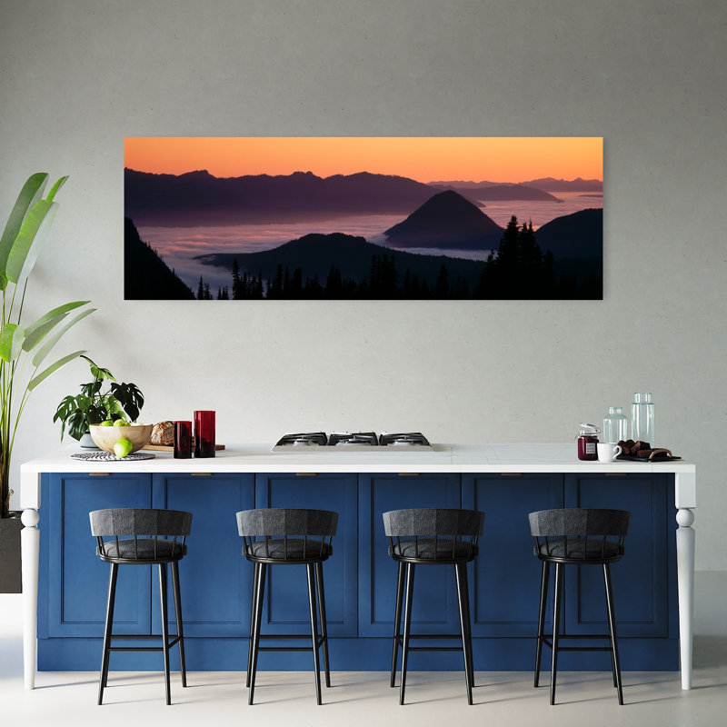 Washington, parc national du Mont Rainier, art mural contemporain paisible et abstrait, H 20 po x l 60 po