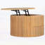 Table d'appoint moderne en bois cannelé avec rangement caché pour le salon-129197396