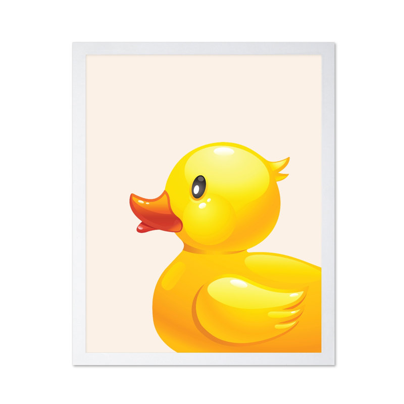 Canard en caoutchouc, Poster, 24"H x 32"W, White Framed