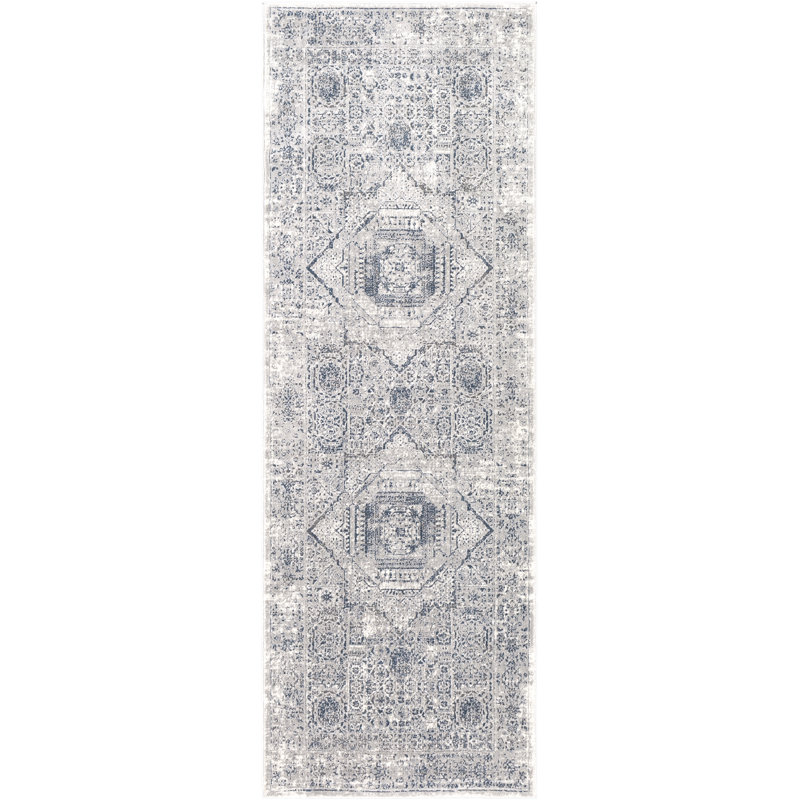 Tapis oriental bleu clair Belltown, Rectangle 2 pi 7 po x 5 pi