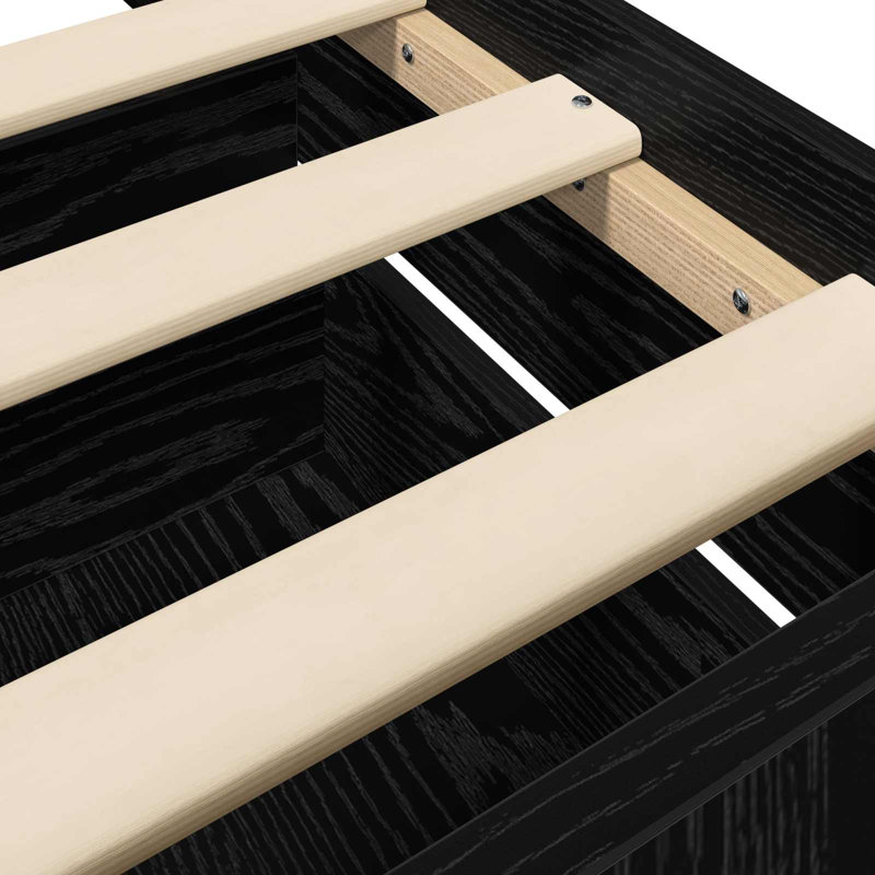 Bed Frame, Black Oak