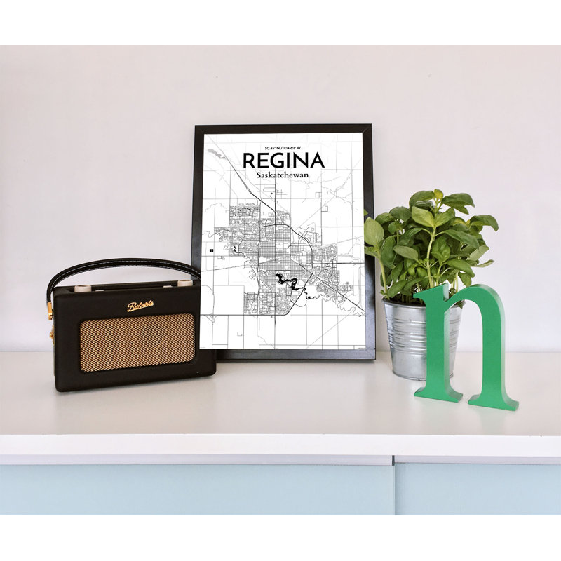 « regina city map », impression, H 27,6 po x l 19,7 po