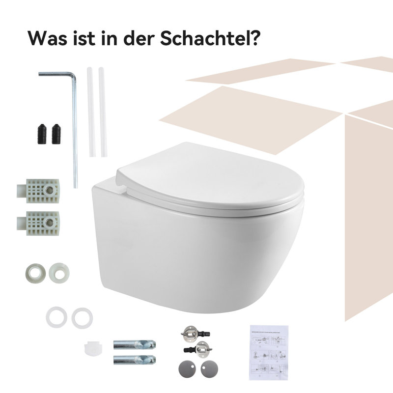HOROW Lebanon LPF Round Wall Mounted Wall Hung Toilets (Seat Included)