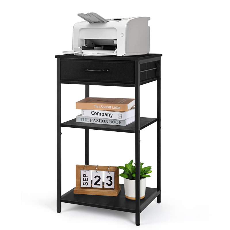 Printer Stand Table For Home Office 3 Tier Small Printer Stand With Storage Drawer Multi-Functional Printer Desk Shelf
