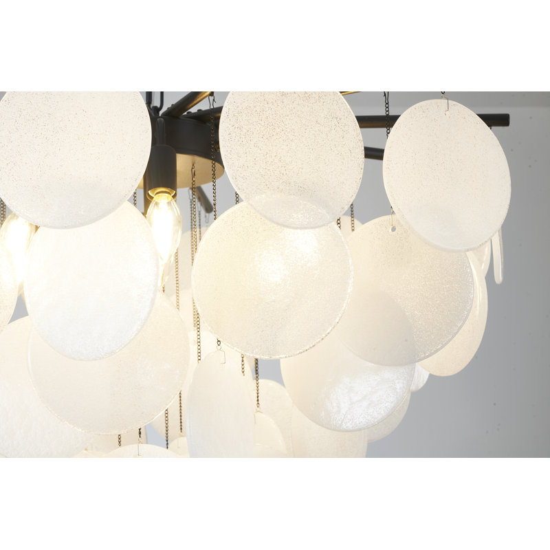Transitional 7 Light Glass Petal Chandelier
