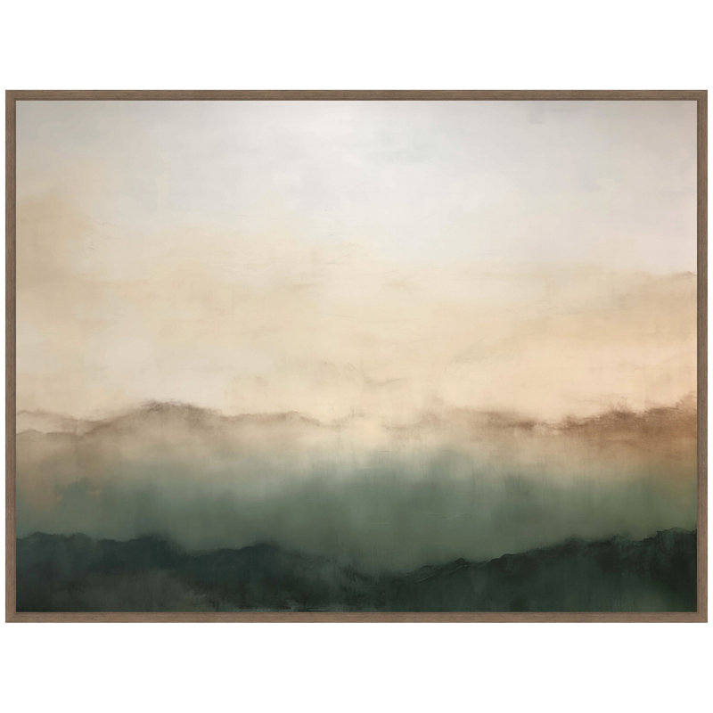 «Green Mountain Abstract I Horizontal» par Amy Lighthall, reproduction d'art sur toile encadrée, Brun
