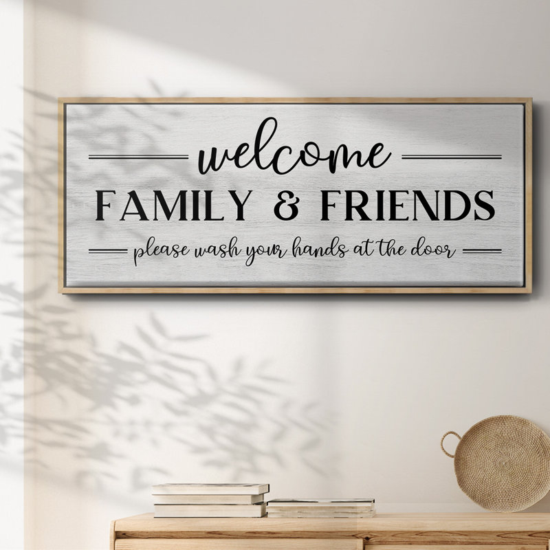 Welcome Family & Friends - Toile encadrée, H 12 po x l 30 po