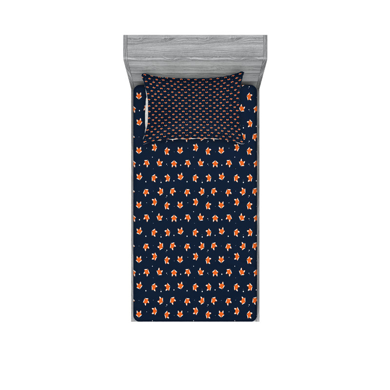 Drap-housse et coussin décoratif Ambesonne, Ensemble de draps-housses pour lit simple + 2 taie