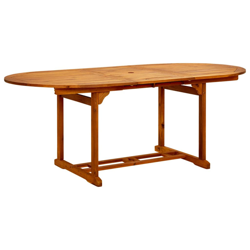 vidaXL Dining Table Natural wood Acacia hardwood (150-200)x100x75 cm Extendable