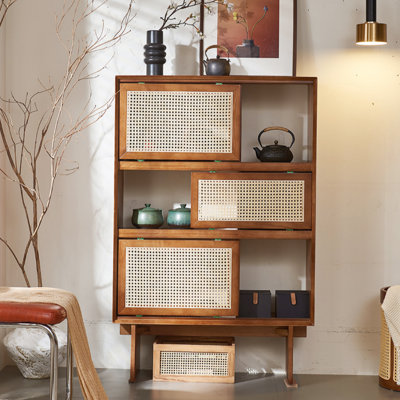Vitrine de rangement simple en osier
