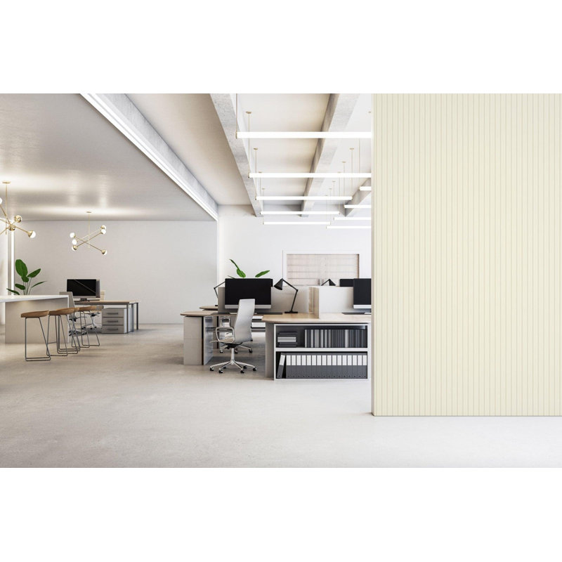 Tailored Stripe - Wallpaper, Yellow; Cream, Faux Grasscloth, Non-Pasted