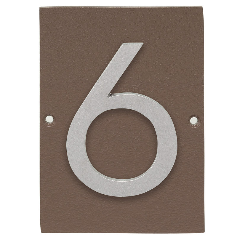 Plaque d’adresse murale sur 1 ligne flottante, Sable, Aluminium brossé, Oui