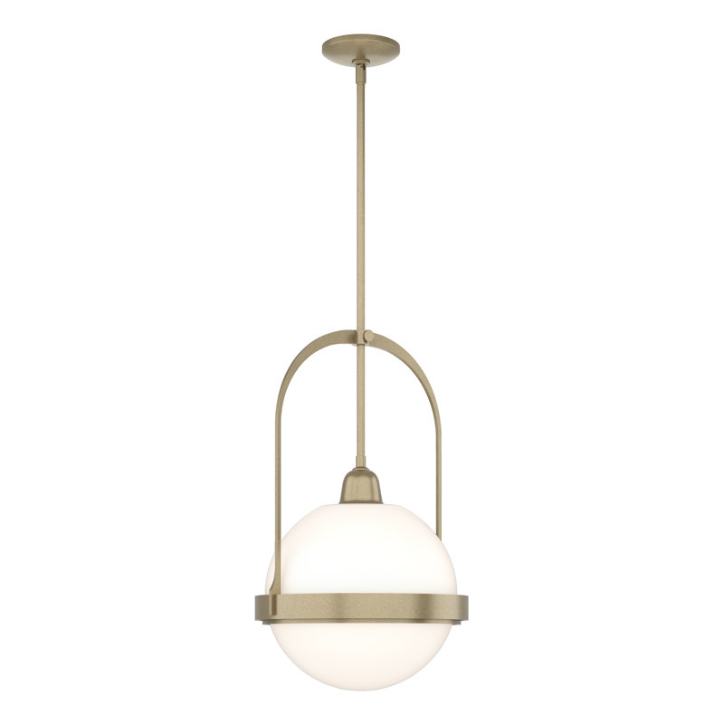 Atlas 1 - Light Single Globe Pendant, Soft Gold, Opal Glass