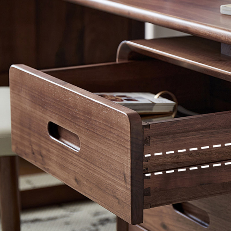Bureau classique rétro en bois massif, H 29,53 po x l 55,12 po x P 23,62 po