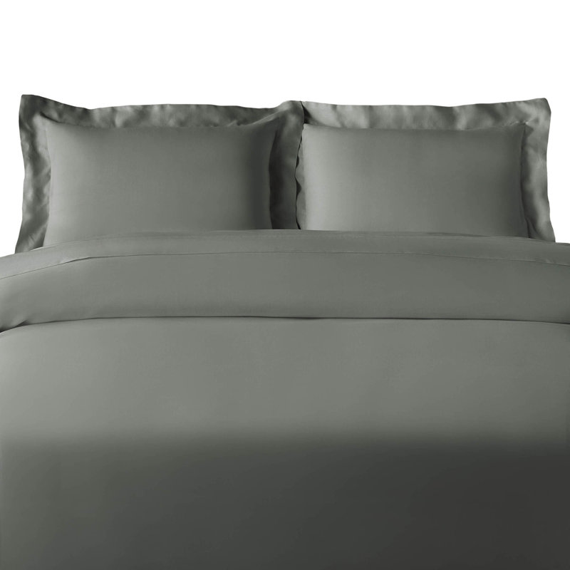 Modern & Contemporary Sateen Duvet Cover, King/Cal. King Duvet Cover + 2 King Shams, Pumpkin