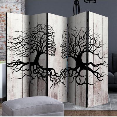Tamarac 225cm W x 172cm H 5 - Panel Solid Wood Folding Room Divider