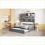 Full Size Wood Daybed with Twin Trundle &amp; Storage Shelf - No Box Spring Needed Grey for Guest Bedroom-1432119977-1432119976