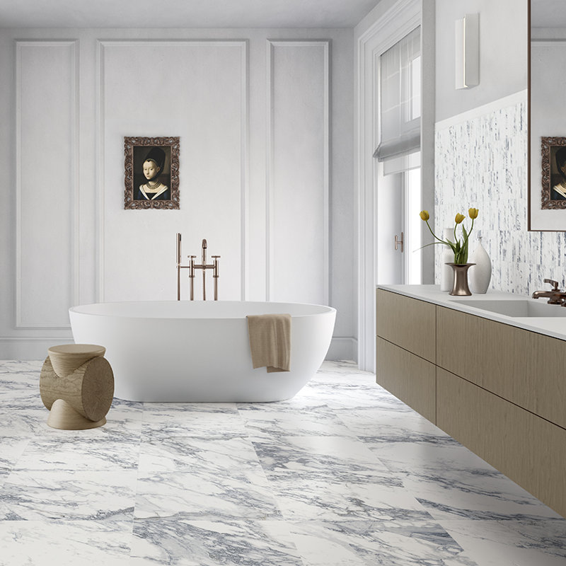 Carrara Dream 12x24 Porcelain Marble Look Floor and Wall Tile