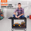 Chariot de service utilitaire, chariot à roulettes en plastique robuste à 2 tablettes de 550 lb avec roulettes pivotantes à 360 °