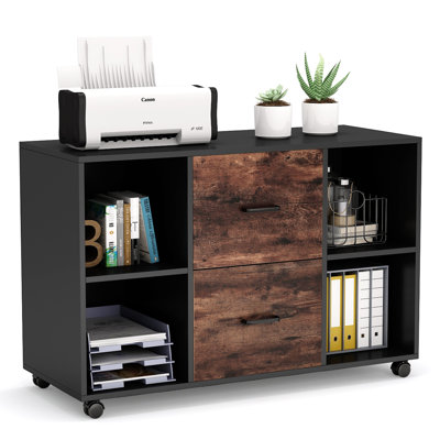 39.4'' Wide 2 -Drawer Mobile File Cabinet